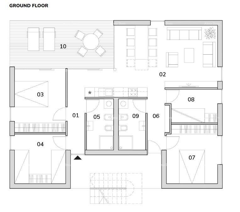 Sale of apartments in a new building with two parking spaces, 5 minutes from the beach, Umag! A 16 6