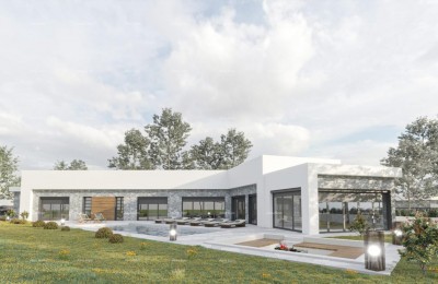 Sale of a construction plot with a building permit for the construction of a modern family house, near Barban!