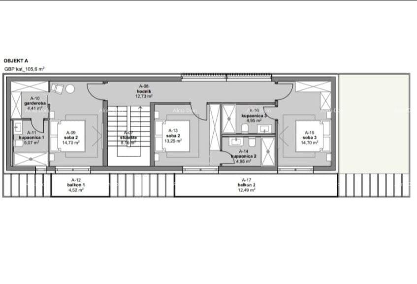 Kanfanar, moderna kuća u Roh-bau fazi 6