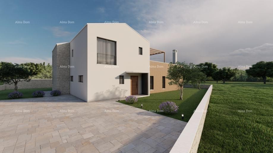 Участок под застройку с проектом виллы с бассейном, Ребичи 9