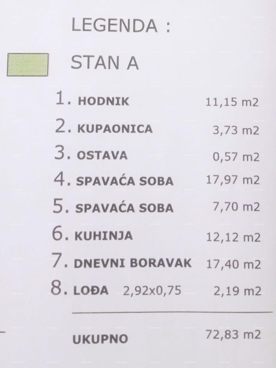 Пула – отремонтированная двухкомнатная квартира в центре, 72,83 м² 22