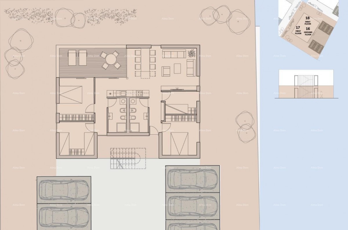 Sale of apartments in a new building with two parking spaces, 5 minutes from the beach, Umag! A 16 5