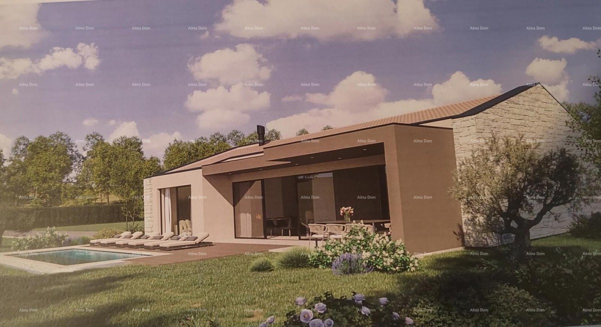 Строительный участок с идеальным проектом, 1818 м², община Пичан 2