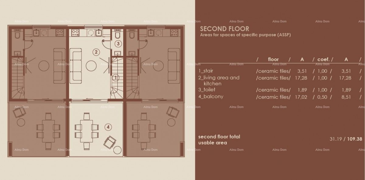 Medulin, Modern Three-Story Apartment with Sea View, A2 8