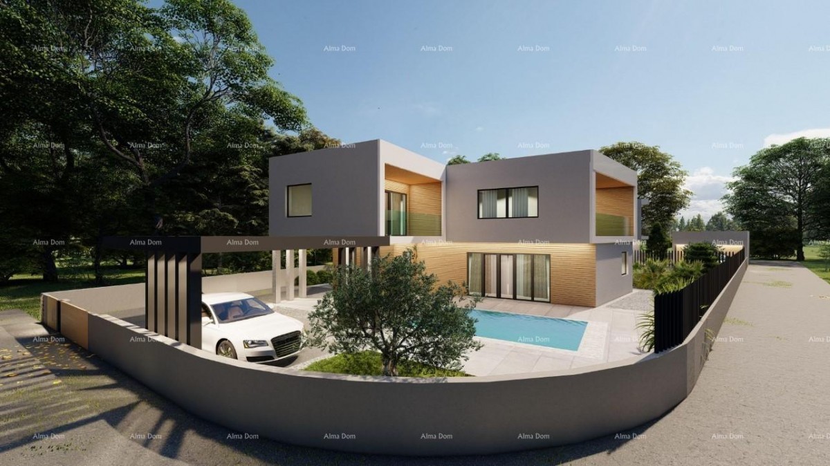 Prodaje se kuća u fazi izgradnje, sa bazenom i pogledom na more u Pomeru 3