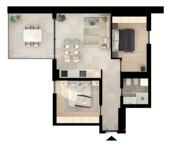 УМАГ! Современная квартира в первоклассном жилом комплексе рядом с морем, S24 8