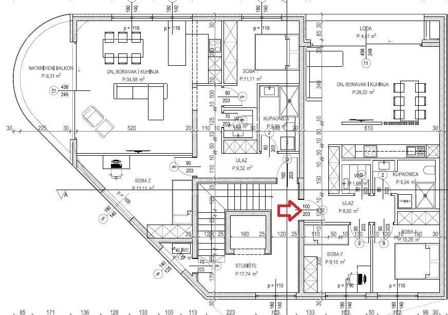 New construction! Apartment, 67 m², with a sea view and two parking spaces, Tar! 6