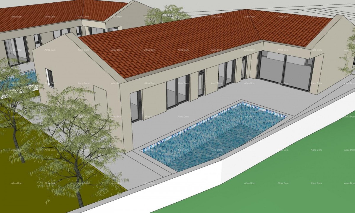 Vendita - due terreni edificabili con permessi di costruzione definitivi per case con piscina, Marčana! La costruzione può iniziare subito! 5