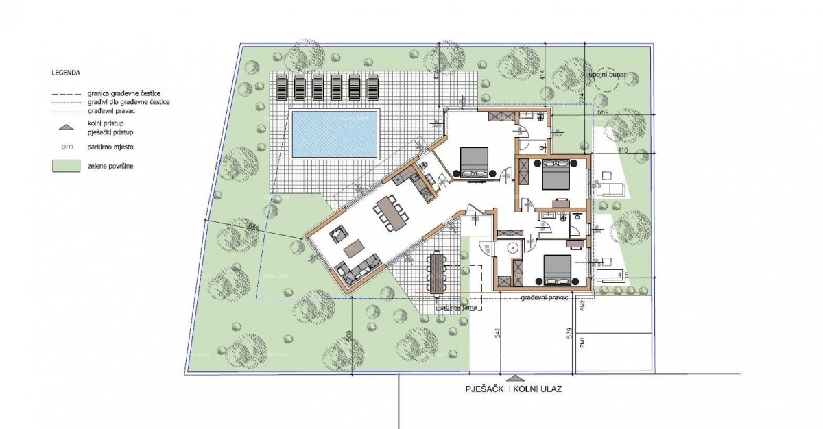 Самостоятельный одноэтажный дом с бассейном! 8