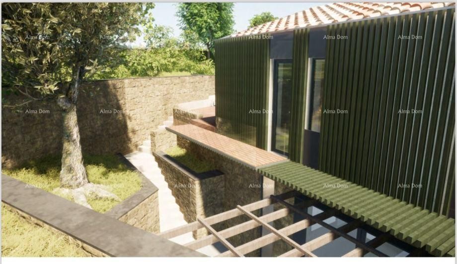 Building plot with a ruined house for sale in Labin, with sea view and project included. 8