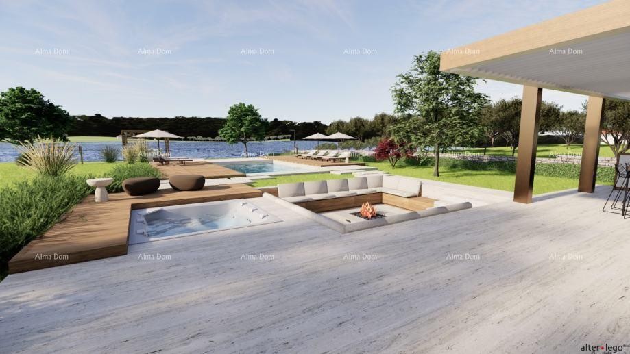 POMER, prima fila al mare, casa con terreno edificabile e progetto per villa di lusso 10