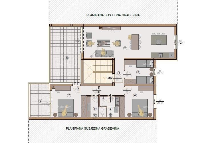 Penthouse, 132m2 apartment, Garage + Parking Space, in a new residential complex, Valdebek, Pula! 7