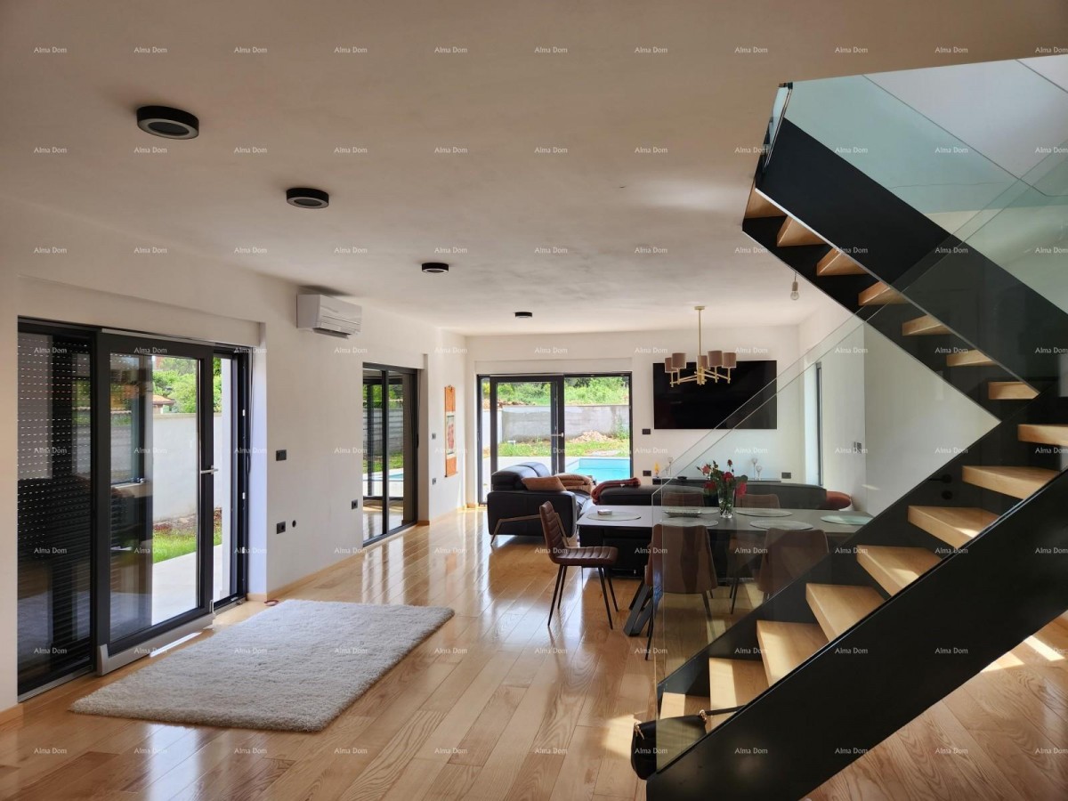 Istria, Ližnjan, 1 km to the center of Medulin, new modern house with pool for vacation. 15