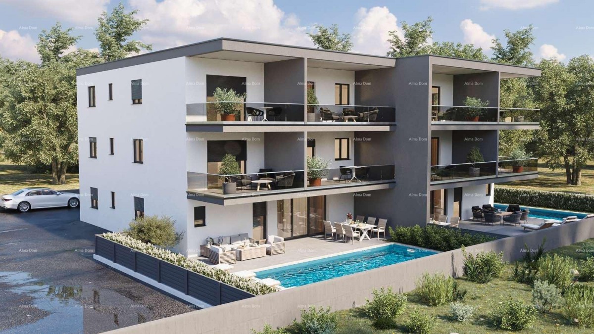 Appartamento in nuova costruzione con giardino e piscina – Novigrad, 400 m dal mare 1