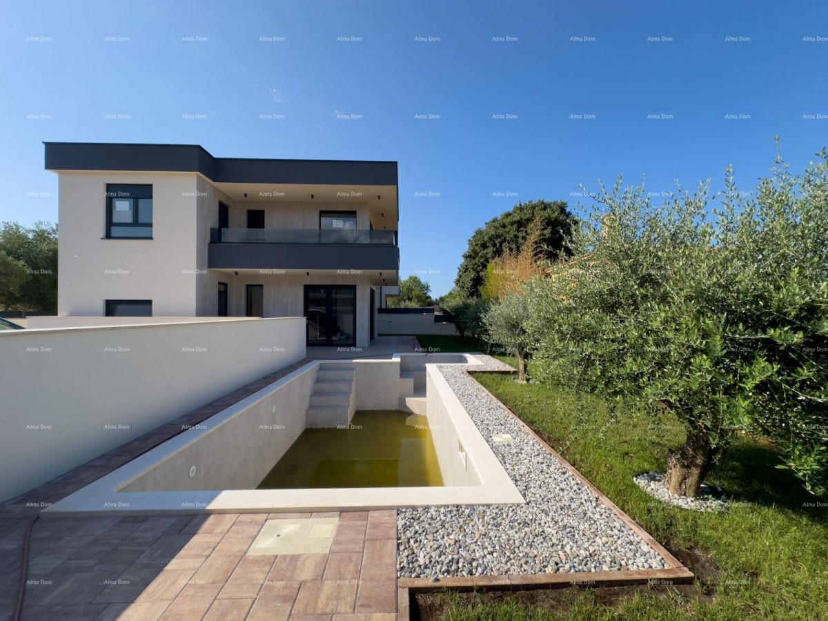 We are selling a semi-detached villa with a pool and a garage 16