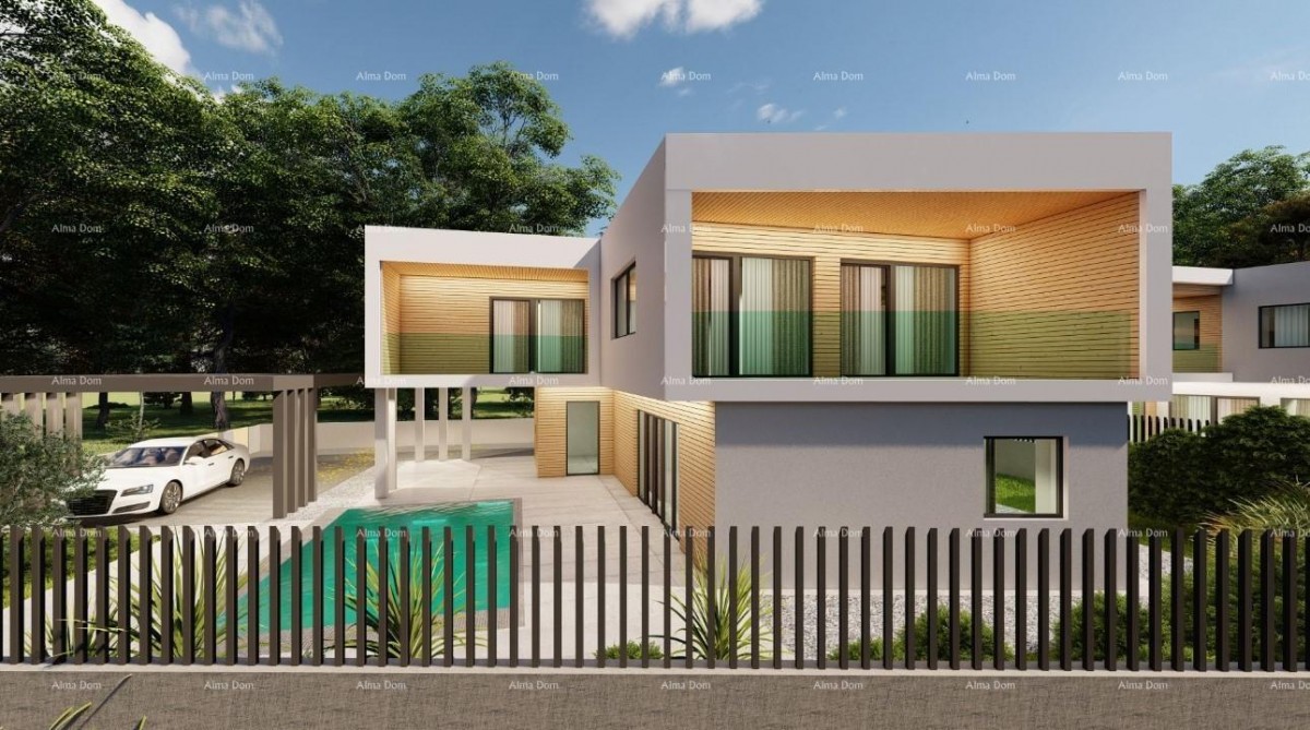 Prodaje se kuća u fazi izgradnje, sa bazenom i pogledom na more u Pomeru 4