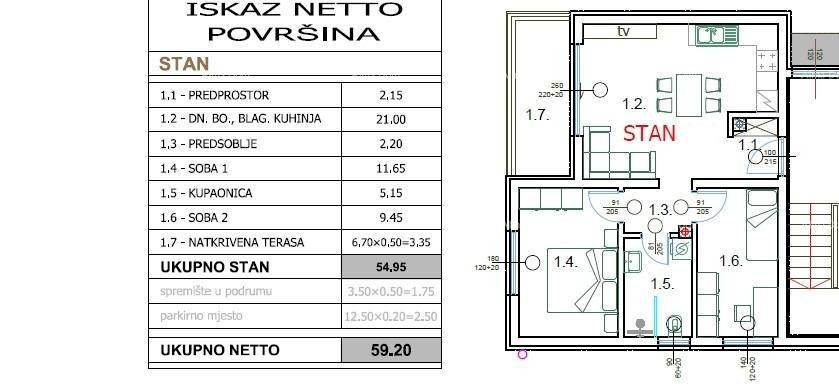 Prodaja - Moderno stanovanje v Puli, idealno za družino. 200 m od centra. 2