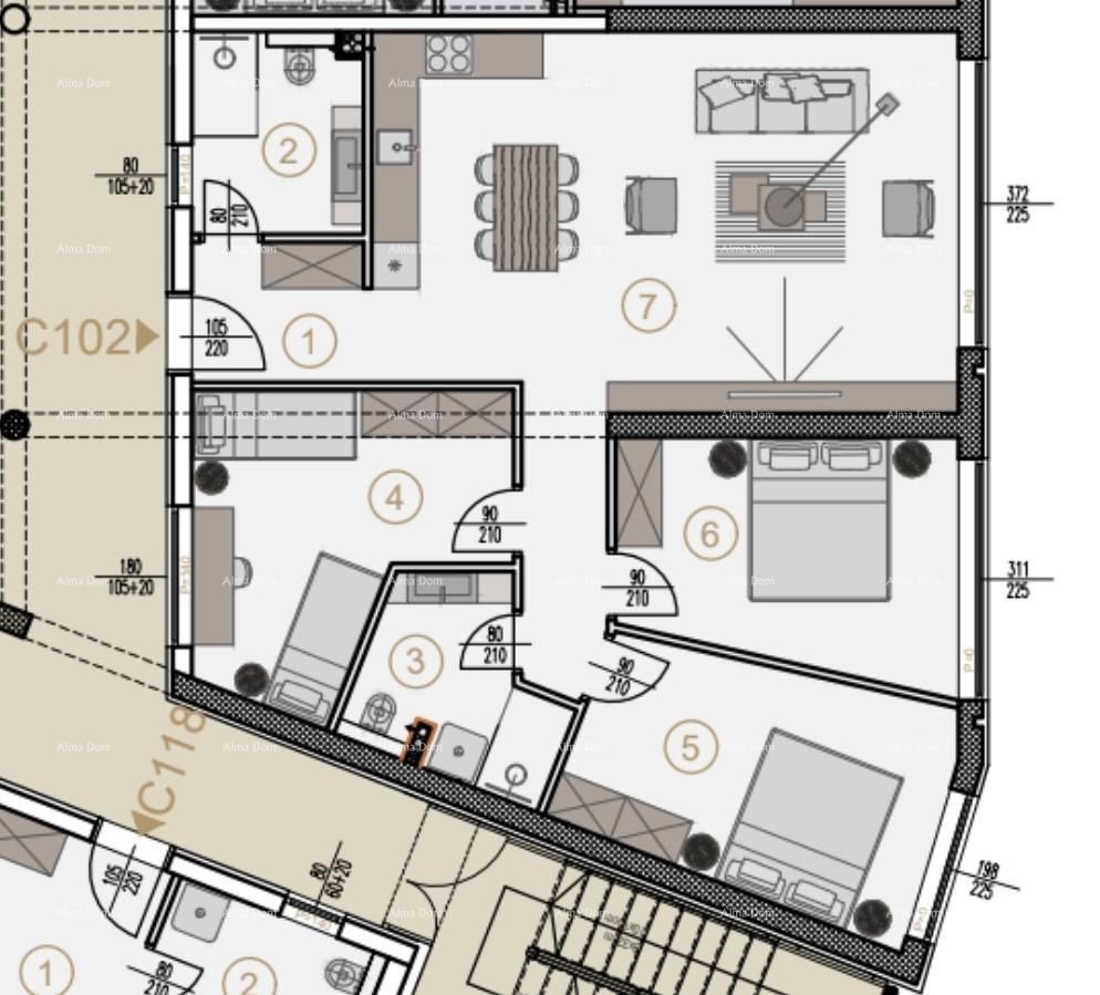 Prodaja stanova u novom poslovno - stambenom projektu, Poreč, C102 10