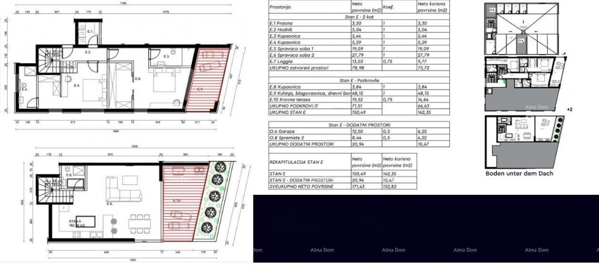 РОВИНЬ - ДВУХУРОВНЕВАЯ КВАРТИРА С ПРЕКРАСНЫМ ВИДОМ НА МОРЕ (E) 17