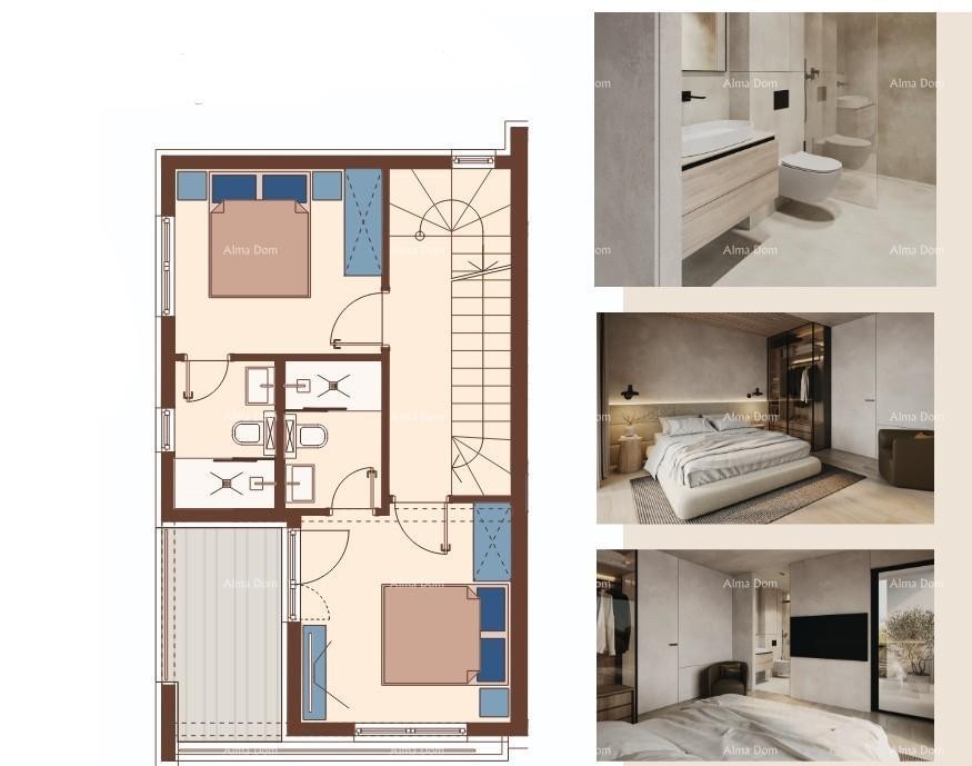 Vendita - Duplex villa in stile mediterraneo con piscina e vista mare, Medulin! 13