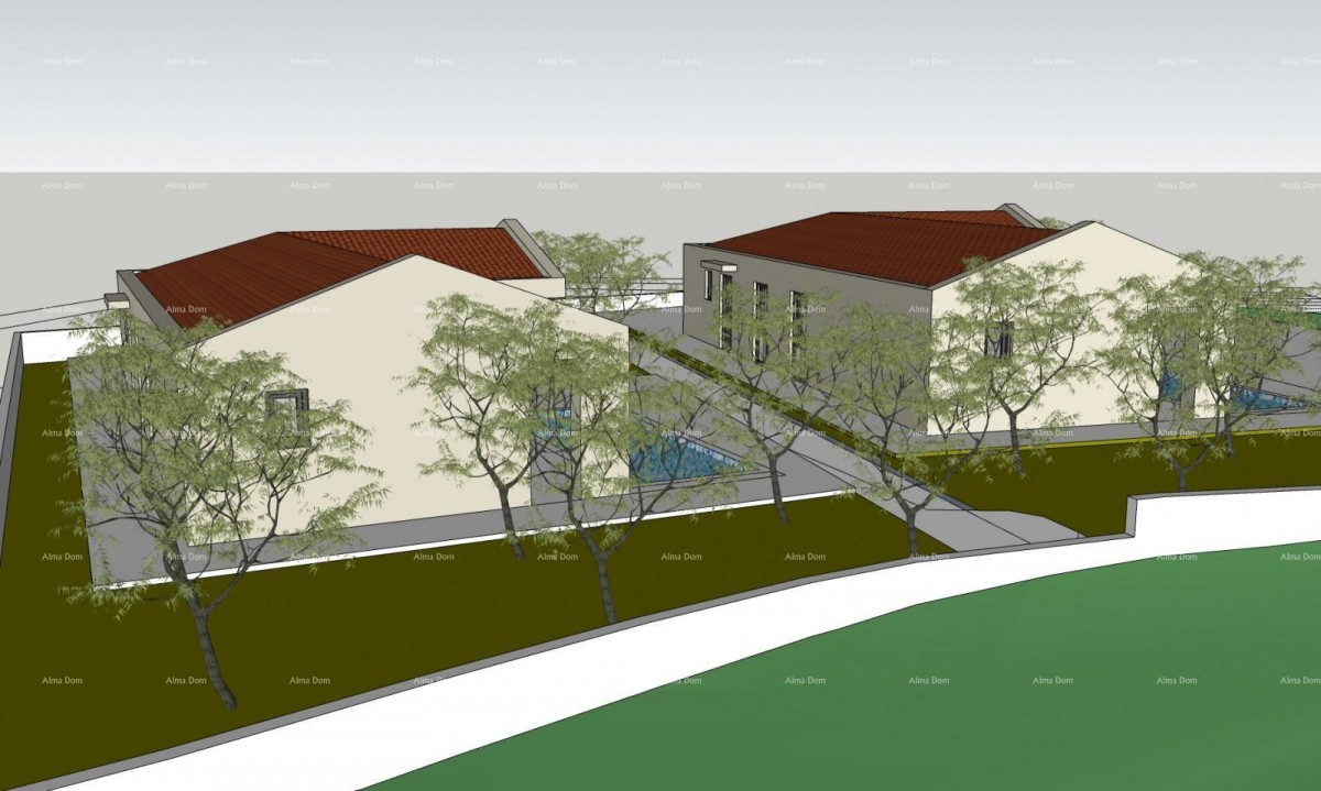 Vendita - due terreni edificabili con permessi di costruzione definitivi per la costruzione di case con piscina, Marčana! La costruzione può iniziare subito! 2