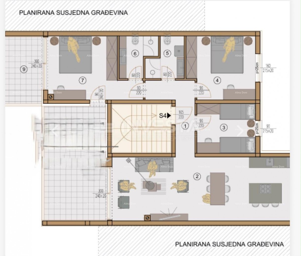 PULA, VALDEBEK – PROSTRAN STAN NA CIJELOJ ETAŽI, 132,55 m², GARAŽA I PARKIRNO MJESTO 4