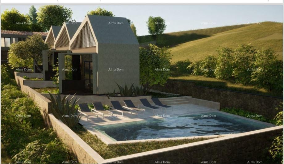 Building plot with a ruined house for sale in Labin, with sea view and project included. 3