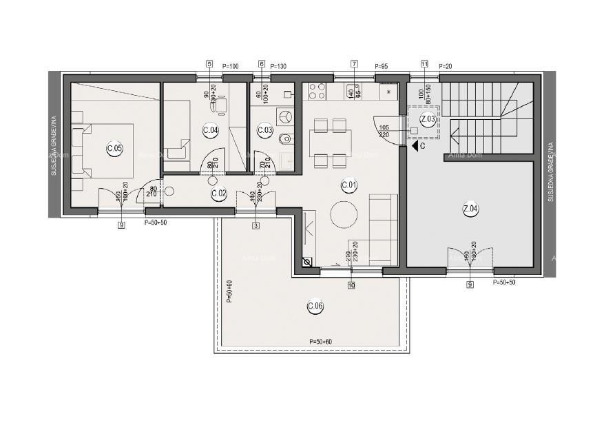 Продажа квартир в строительстве - новый жилой комплекс, Пула! Квартира C Zg A2 7