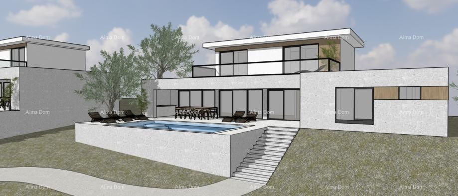 Мотовун – окрестности, строительный участок с проектом и разрешением. 2