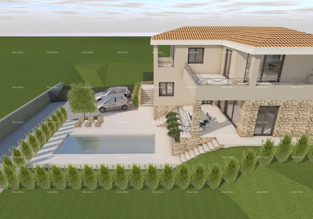 Istra. Bibići. Prodaja gradbenega zemljišča s projektom, Bibići 10
