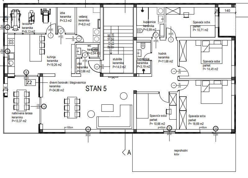 Appartamento quadrilocale S5 al 2° piano di una nuova costruzione a Canfanaro 11
