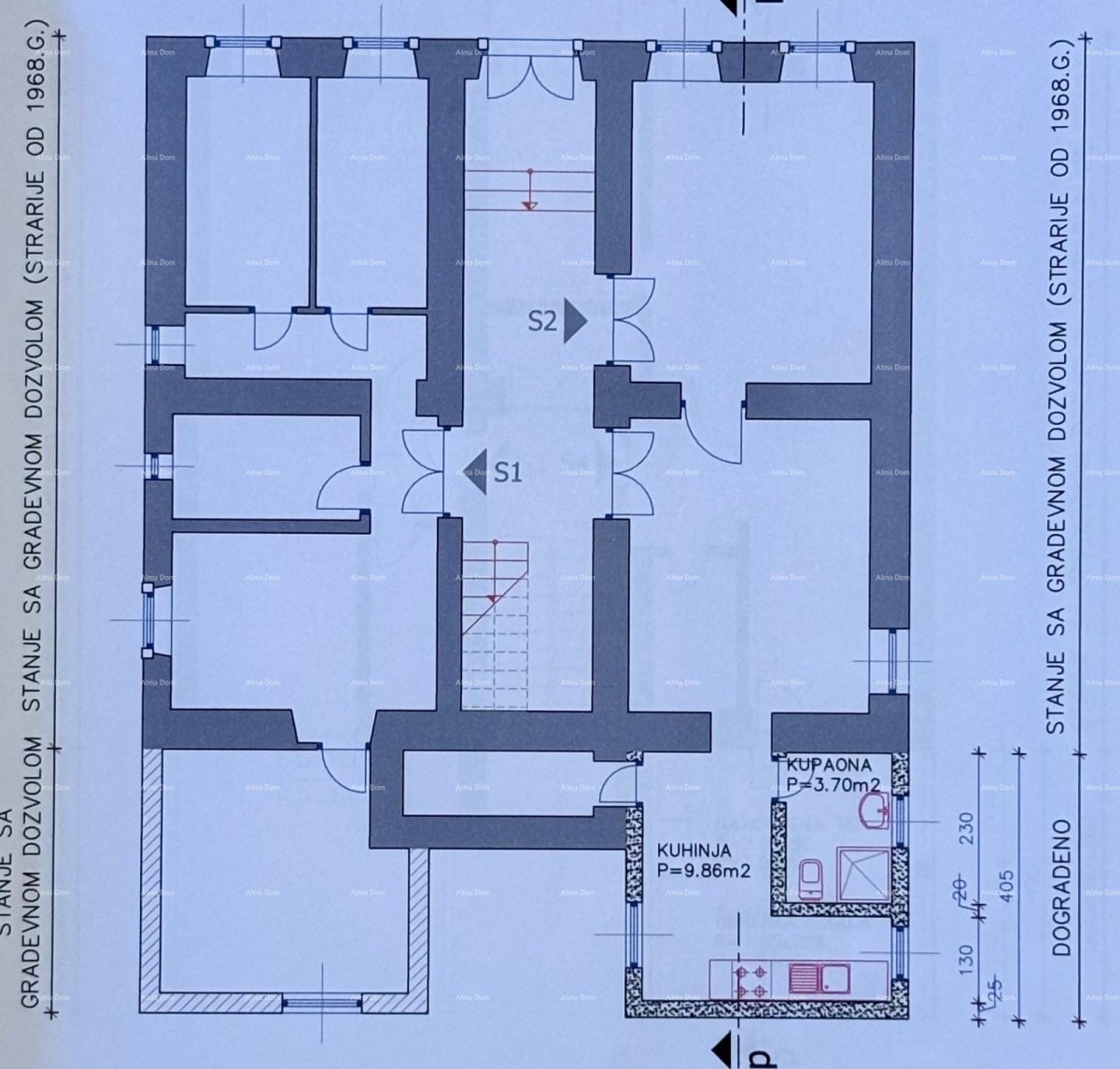 PULA, center – prodaja / stan 55 m² z vrtom in parkirnim mestom 20