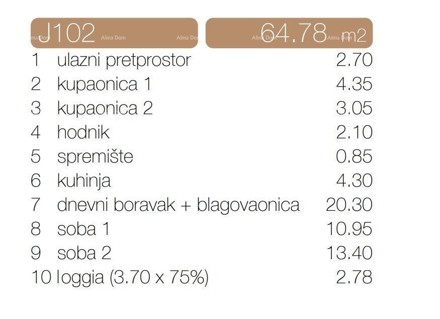 Appartamento con due camere da letto e due bagni 16