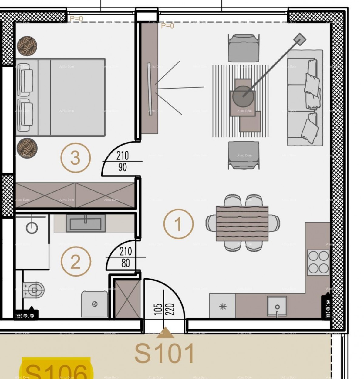 Apartments for sale in a new business and residential project, Poreč, S 101 9