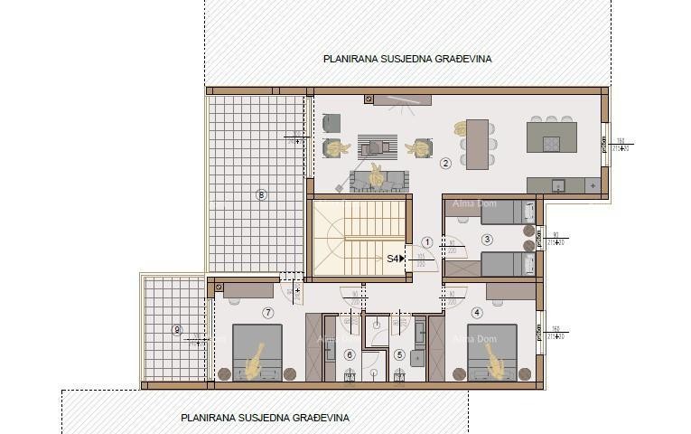 Penthouse, stan 132m2, garaža + PM, v novem stanovanjskem kompleksu, Valdebek, Pula! 8