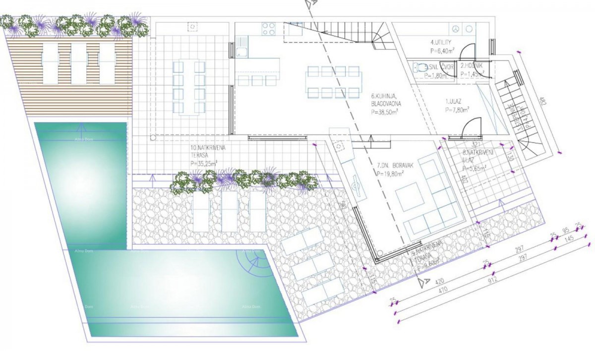 Građevinsko zemljište  površine 1.220 m² – Sveta Marina, Raša 2