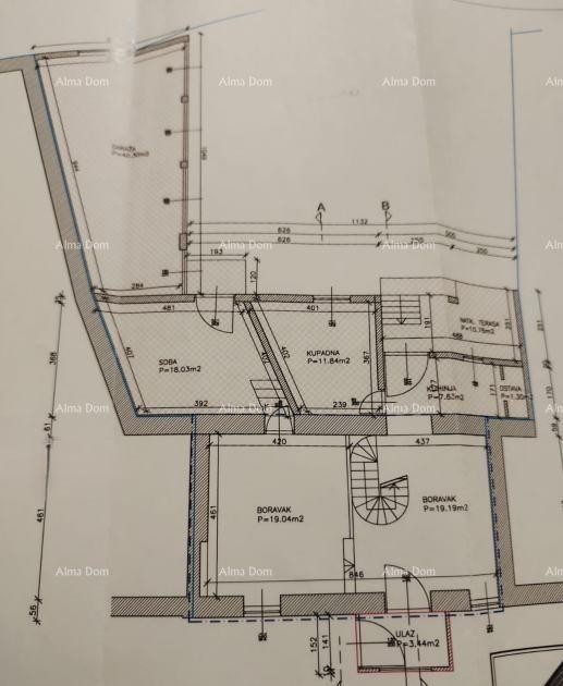Prodaja- kamena kuća u nizu, u centru Brtonigle! 16