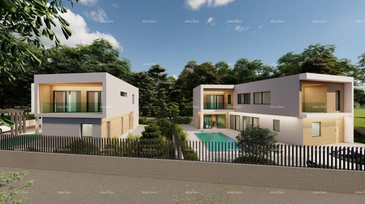 Prodaje se kuća u fazi izgradnje, sa bazenom i pogledom na more u Pomeru 13