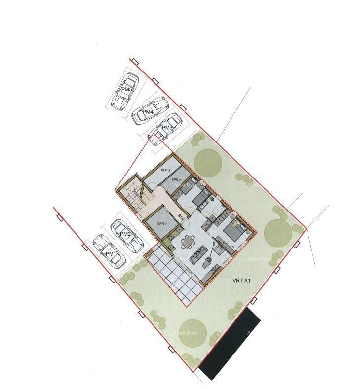 Dvosoban stan s velikim vrtom 100 metara do rive. 9