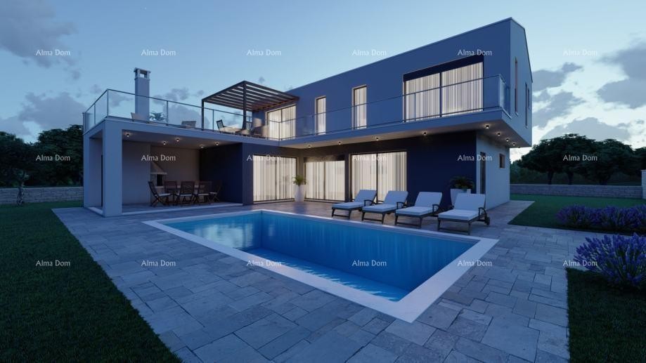 Участок под застройку с проектом виллы с бассейном, Ребичи 11