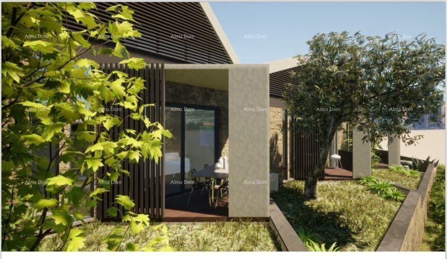 Building plot with a ruined house for sale in Labin, with sea view and project included. 5