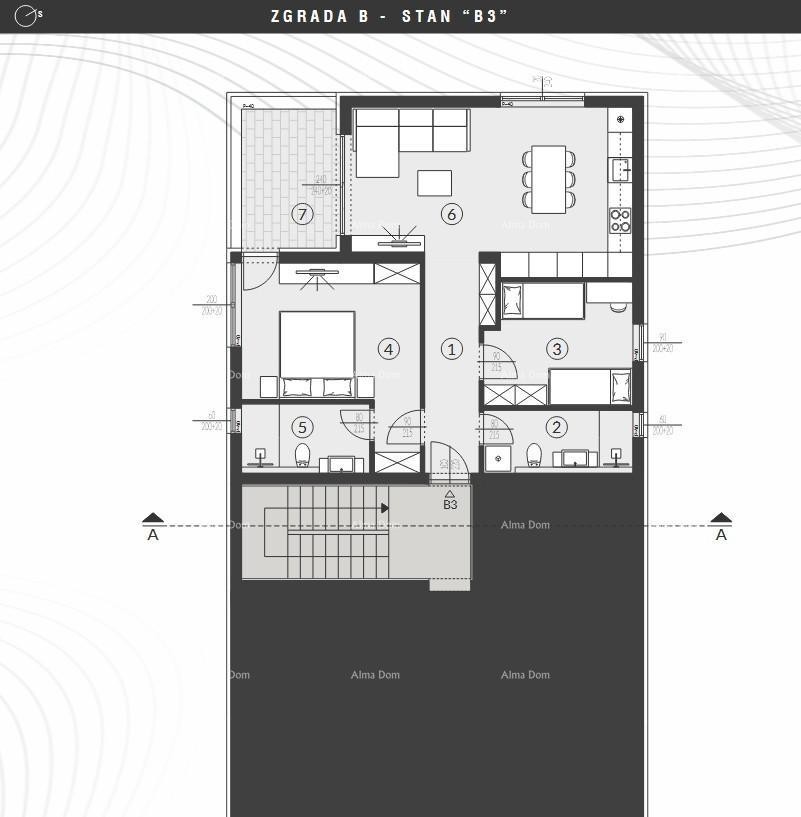 Sale of apartments in modern new construction with a communal pool, Fažana! B3 9