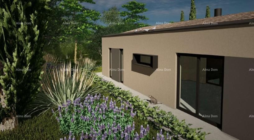 Prodaja - građevinsko zemljište s projektom za izgradnju vile prizemnice, Žminj V1 6