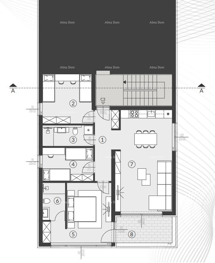 Prodaja stanova u modernoj novogradnji s bazenom,  Fažana! 9