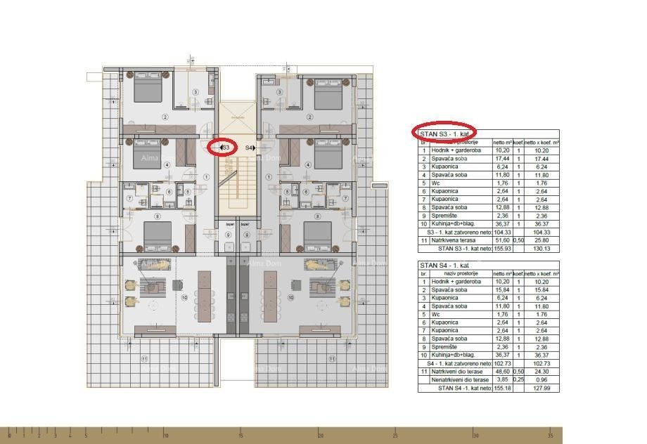 LUSSUOSO APPARTAMENTO SU DUE PIANI A ROVINJ – 237,75 m² (NETTO 175,78 m²) 7