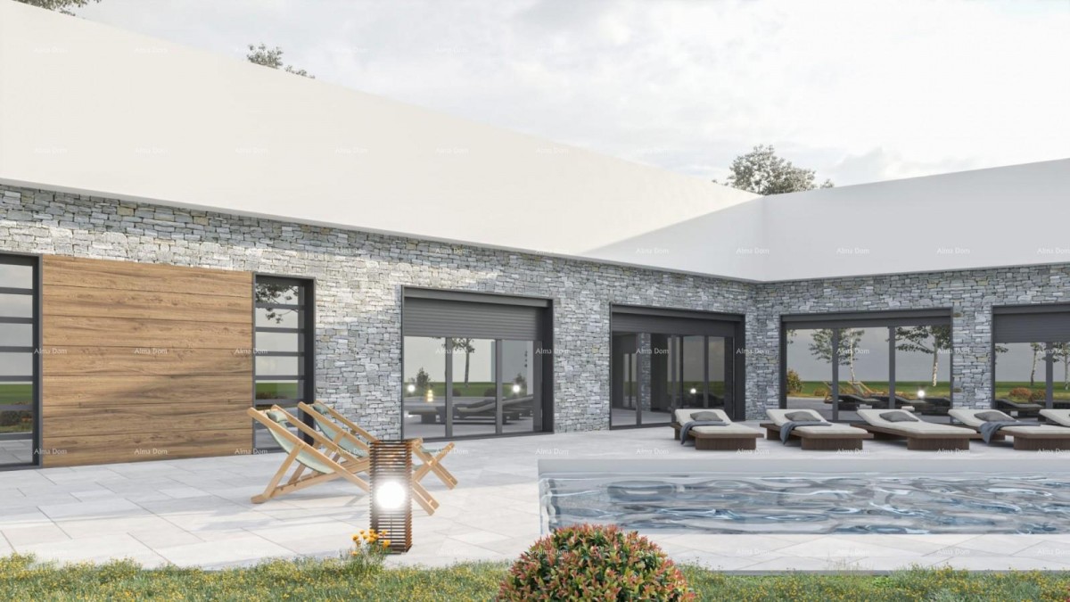 Sale of a construction plot with a building permit for the construction of a modern family house, near Barban! 3