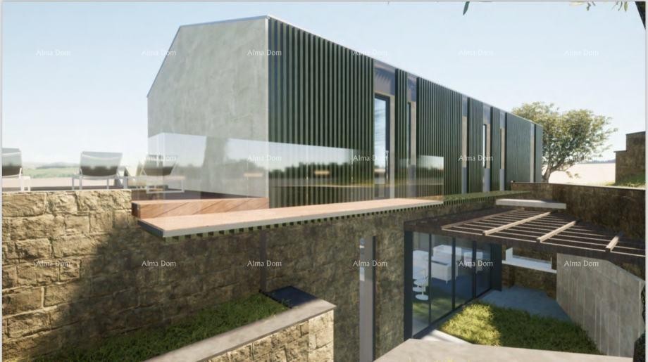 Building plot with a ruined house for sale in Labin, with sea view and project included. 6