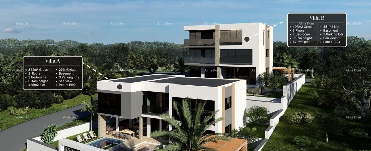 Great opportunity! Exclusive project of two luxury villas with sea views and obtained building permits – Mukalba, Medulin! 7
