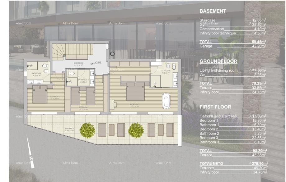 Prodaje se  novogradnja moderna samostojeća kuća s bazenom u blizini Buja 10