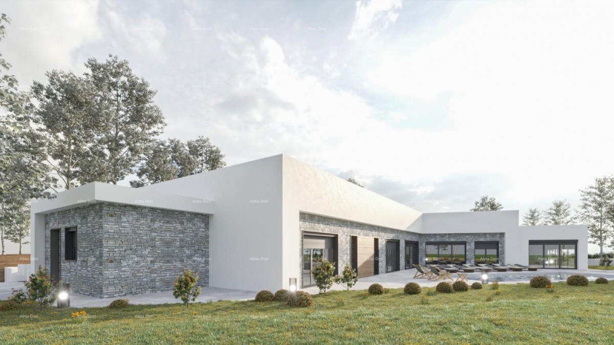 Sale of a construction plot with a building permit for the construction of a modern family house, near Barban! 2